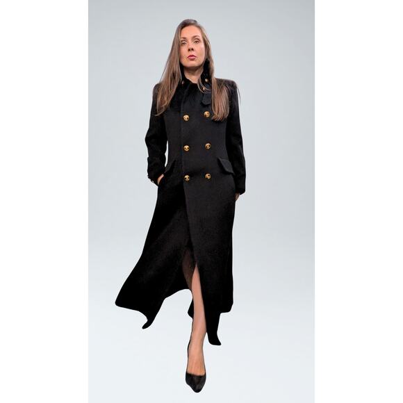 Neiman Marcus Cashmere Wool Black Coat Size - 2 - Picture 1 of 8
